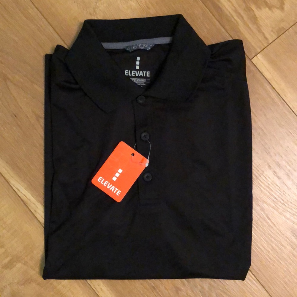 Men’s Elevate - S plain black polo